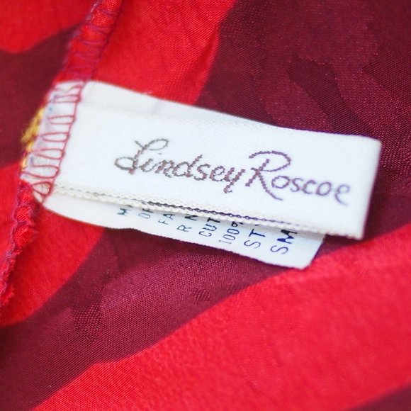 vtg LINDSEY ROSCOE for FARR WEST Abstract Silky Teddy Bodysuit Romper USA S EUC - Picture 7 of 8